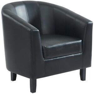 Vente-unique Fauteuil cabriolet en simili noir CRISTOBAL II