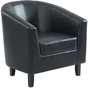 Vente-unique Fauteuil cabriolet en simili noir CRISTOBAL II