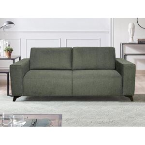 Dunlopillo Canape 3 places convertible express en tissu MONTASI Vert Couchage 140 cm Matelas 14 cm avec memoire de forme