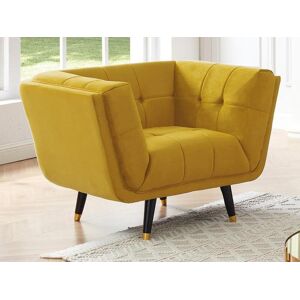 Vente unique Fauteuil SAMANTHA II en velours Ocre