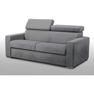 Dunlopillo Canape 4 places convertible express en tissu gris couchage 160 cm Matelas 22 cm avec memoire de forme VIZIR