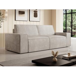 Vente unique Canape 3 places en velours cotele beige AMELIA