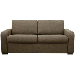 Vente unique Canape 3 places convertible express en tissu vert olive Couchage 140 cm Matelas 14 cm BEVIS