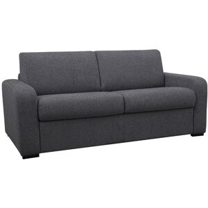 Vente-unique Canapé 3 places convertible express en tissu gris anthracite - Couchage 140 cm - Matelas 14 cm - BEVIS - Publicité