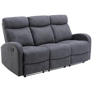 Vente-unique Canapé 3 places relax en tissu gris EVELYN