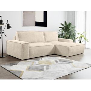 Vente unique Canape dangle convertible en tissu bouclette beige AMELIA Angle droit