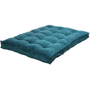 Vente-unique.com Coussin palette - 120x80x10 cm - Velours côtele - Bleu - BAILA