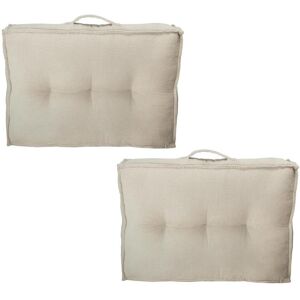 Vente-unique.com Lot de 2 coussins palette en velours côtele - L. 60 x P. 40 cm - Beige - BAILA