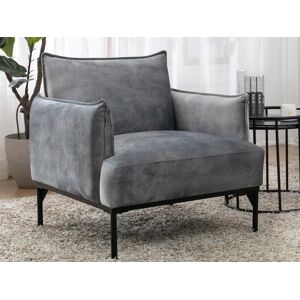 Vente unique Fauteuil en velours gris JOEL