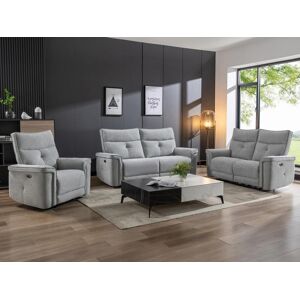 Vente unique Fauteuil relax electrique en tissu gris BENJAMIN