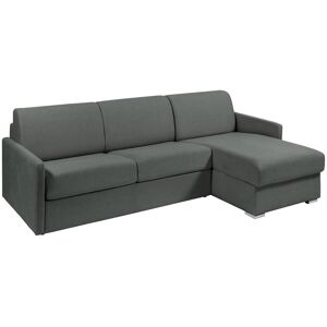 Vente unique Canape dangle convertible express et reversible en tissu gris Couchage 140 cm Matelas 14 cm CALIFE