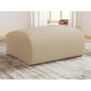 Pouf en tissu texture beige POGNI de Maison Cephy