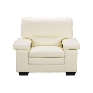 Vente-unique Fauteuil en cuir de buffle ivoire MIMAS II