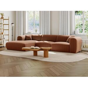 Grand canape dangle gauche en tissu texture terracotta POGNI de Maison Cephy