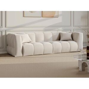 Canape 4 places en velours cotele beige NAEMIA de Maison Cephy