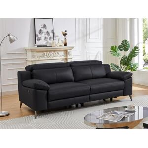 Vente-unique Canapé 3 places et fauteuil relax électrique noir MAROTI