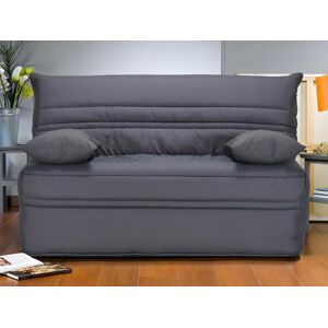 Vente-unique Canape convertible BZ 100% coton fermeture assistee, 140x190 cm gris - CANYON III