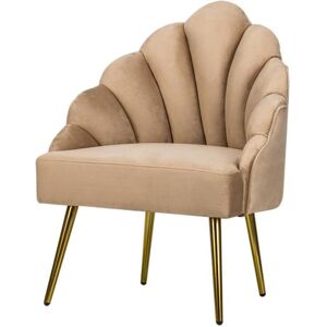 Nordlys Fauteuil retro en métal et velours beige