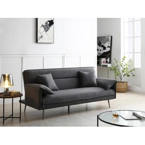 Vente unique Canape 3 places convertible clic clac en tissu anthracite FUSANO