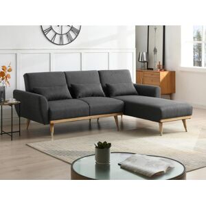 Vente-unique Canape d'angle convertible reversible clic-clac en tissu anthracite ANDINO