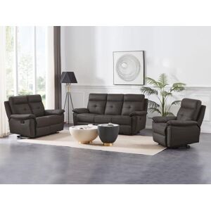 Vente-unique Fauteuil relax en cuir marron VINETA