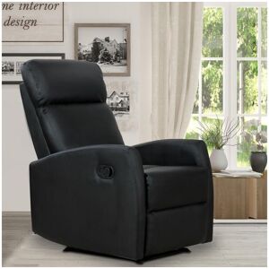 Homcom Fauteuil de relaxation inclinable 170° avec repose-pied ajustable revêtement synthétique noir