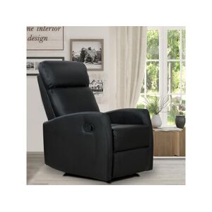 Homcom Fauteuil de relaxation inclinable 170° avec repose-pied ajustable revêtement synthétique noir