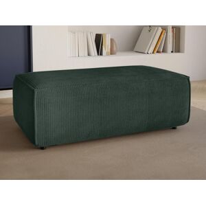 Vente-unique Pouf en velours côtele vert sapin AMELIA