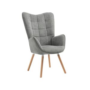 Meubles Cosy Fauteuil chaise de loisirs chaise de canapé style scandinave en tissu gris