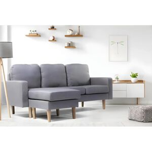 Habitat et jardin Canape d'angle reversible en tissu Gabby -  3 places - Gris Clair