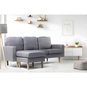 Habitat et jardin Canape d'angle reversible en tissu Gabby -  3 places - Gris Clair