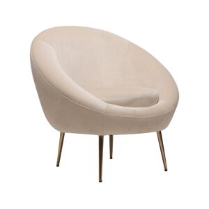 Habitat et jardin Fauteuil en velours Cocon - 77 x 74 x 77.5 cm - Beige