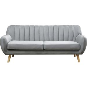 Habitat et jardin Canape scandinave fixe en velours Jarvis - 3 places - Gris.