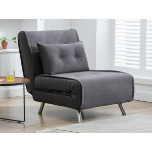 Vente unique Fauteuil convertible en tissu anthracite URIBIA