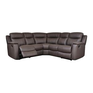 Vente-unique Canapé d'angle relax cuir EVASION - Marron