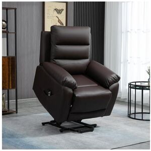 Homcom Fauteuil de massage fauteuil releveur électrique inclinaison réglable repose-pied ajustable PU chocolat