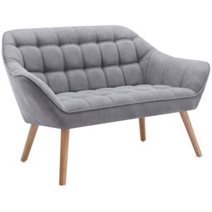 Vente-unique Canapé 2 places en tissu gris CASERTA