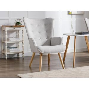 Vente-unique Fauteuil en tissu gris clair VATELY