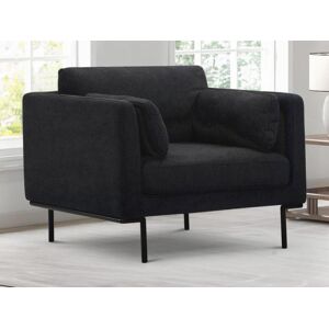 Fauteuil en tissu anthracite et pieds en metal ISABELLA de Maison Cephy