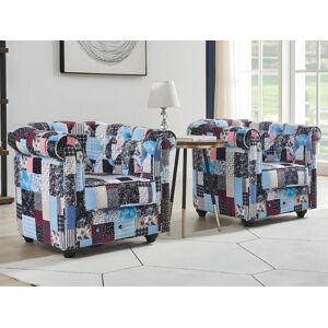 Vente-unique Fauteuil en tissu patchwork CHESTERFIELD