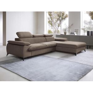 Canape dangle droit convertible en velours taupe SAMARA de Pascal Morabito