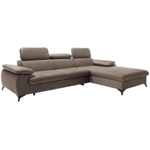 Canape d'angle droit convertible en velours taupe SAMARA de Pascal Morabito