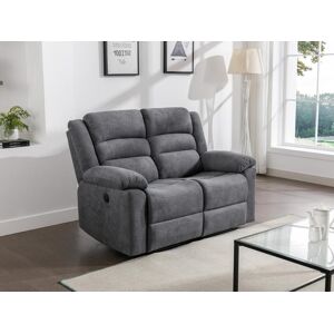 Vente unique Canape 2 places relax electrique en tissu gris BUROLO