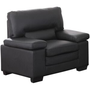 Vente unique Fauteuil en cuir de buffle MIMAS Noir