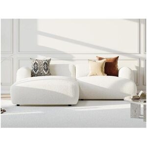 Canape dangle gauche en tissu bouclette blanc POGNI de Maison Cephy