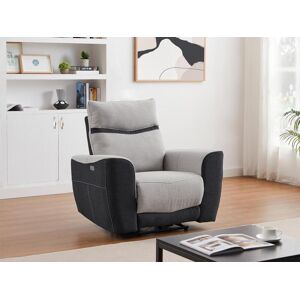 Vente unique Fauteuil relax electrique en tissu gris et anthracite DAMON