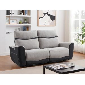 Vente unique Canape 3 places relax electrique en tissu gris et anthracite DAMON