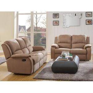 Vente unique Canapes 3 places et 2 places relax en microfibre HERNANI Taupe