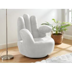 Vente-unique Fauteuil main pivotant CATCHY en simili - Blanc