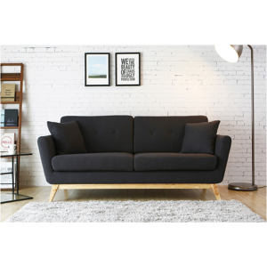 Concept-Usine Canape droit scandinave 3 places tissu gris anthracite HOGA